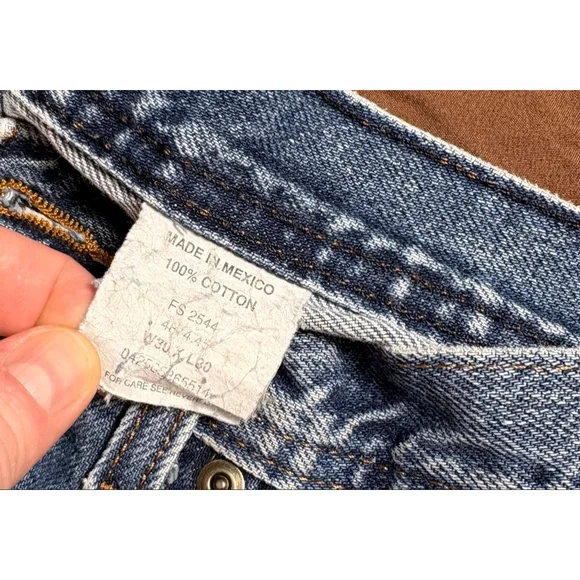 KEY Blue Straight Jeans Waist 30 Distressed Vintage Denim - Picture 4 of 9